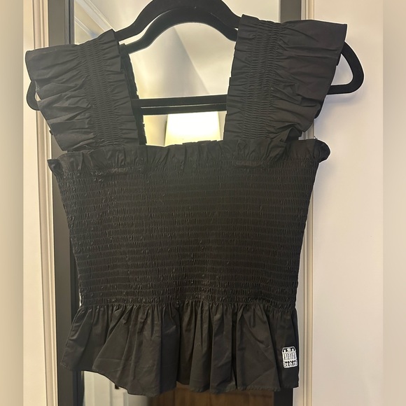 Hill House Paz Black Crop Smock Top, XS - Picture 3 of 4